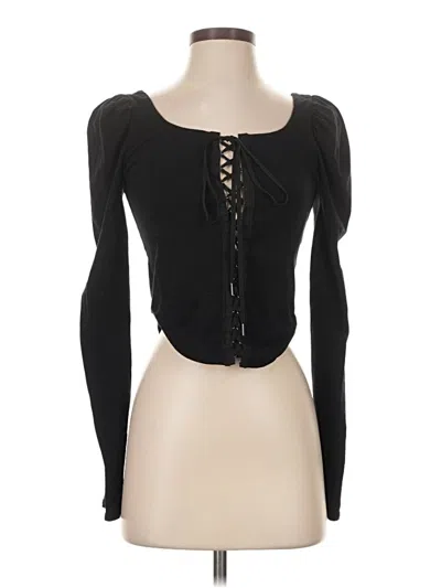 Pre-owned Free People Long Sleeve T-shirt In Black