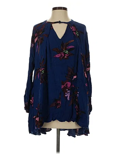 Pre-owned Free People Long Sleeve T-shirt In Blue