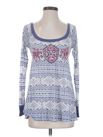 Pre-owned Free People Long Sleeve T-shirt In Blue