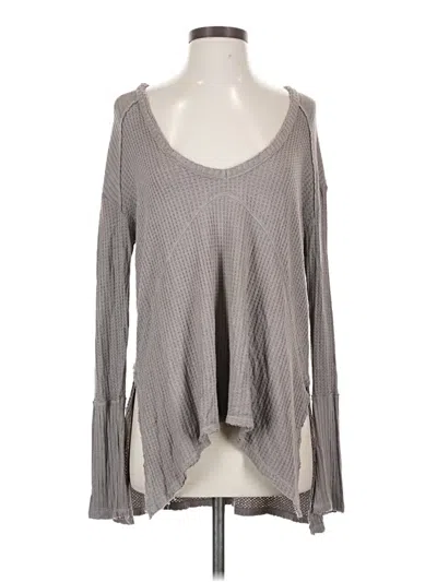 Pre-owned Free People Long Sleeve T-shirt In Gray
