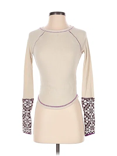 Pre-owned Free People Long Sleeve T-shirt In Ivory