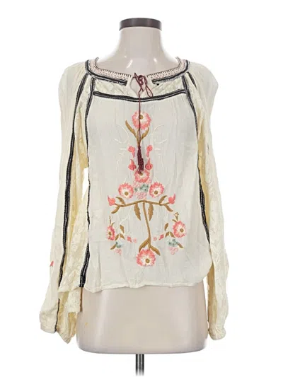 Pre-owned Free People Long Sleeve T-shirt In Ivory