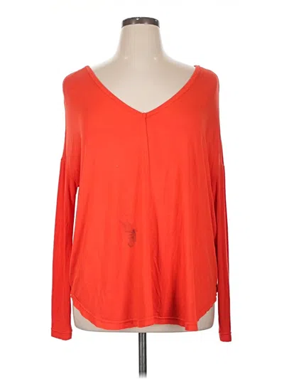 Pre-owned Free People Long Sleeve T-shirt In Orange