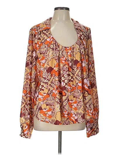 Pre-owned Free People Long Sleeve T-shirt In Orange