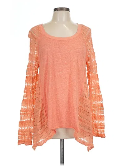 Pre-owned Free People Long Sleeve T-shirt In Orange