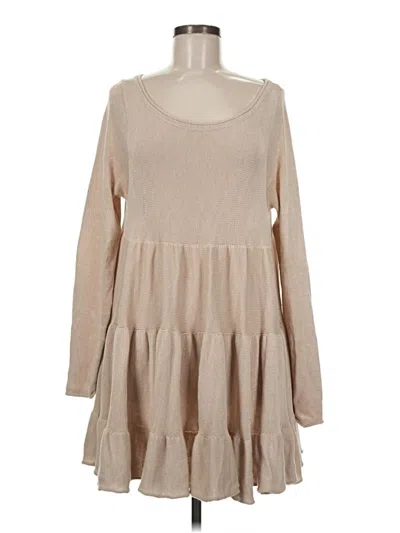 Pre-owned Free People Long Sleeve T-shirt In Tan