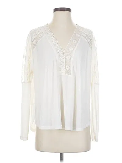 Pre-owned Free People Long Sleeve T-shirt In White