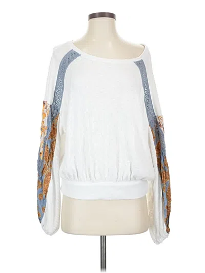 Pre-owned Free People Long Sleeve T-shirt In White