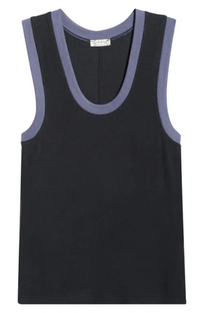 Free People Longer Days Rib Tank In Black