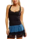 Free People Looking Good Open Back Lace Trim Camisole