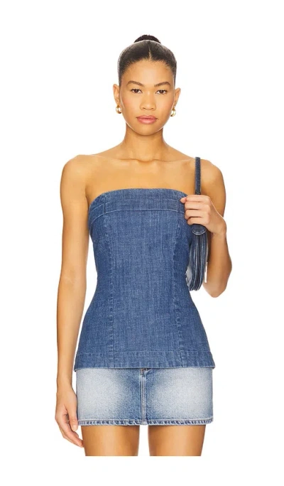 Free People Lora Denim Tube Top