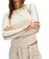 Free People Lost Love Long-sleeve Top In Tea Combo In Neutral