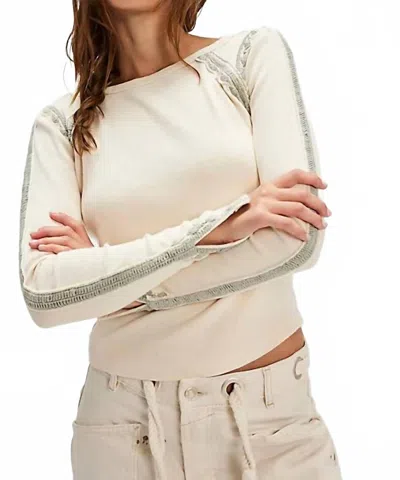 FREE PEOPLE LOST LOVE LONG-SLEEVE TOP IN TEA COMBO