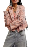 Free People Lotty Jacquard Jacket In Pink