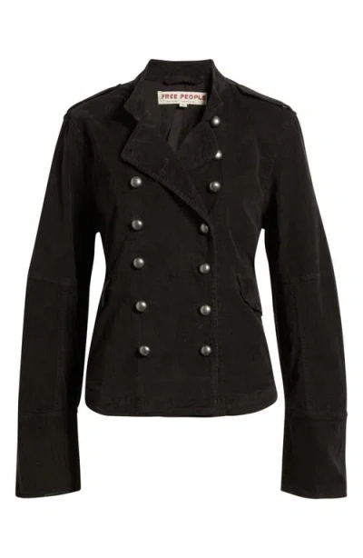 Free People Lotty Velvet Jacket In Black