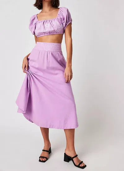 FREE PEOPLE LOTUS CROP TOP AND SKIRT SET IN ORCHID