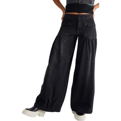 Free People Lotus Mid Rise Wide Leg Jeans In Smokeshow In Smoke Show