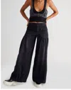 Free People Lotus Mid Rise Wide Leg Jeans In Smokeshow In Black