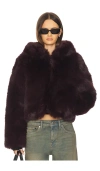 Free People Louder Please Faux Fur Jacket In Purple