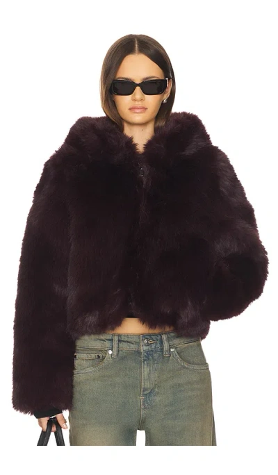Free People Louder Please Faux Fur Jacket In Purple