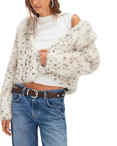 Free People Louder Please Hooded Faux Fur Sweater