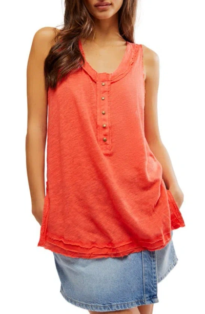 Free People Love Language Burnout Tank In Radiant Watermelon