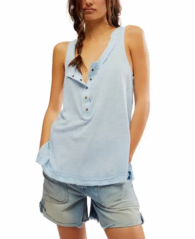 Free People Love Language Henley Tank Top In Dewshine In Multi