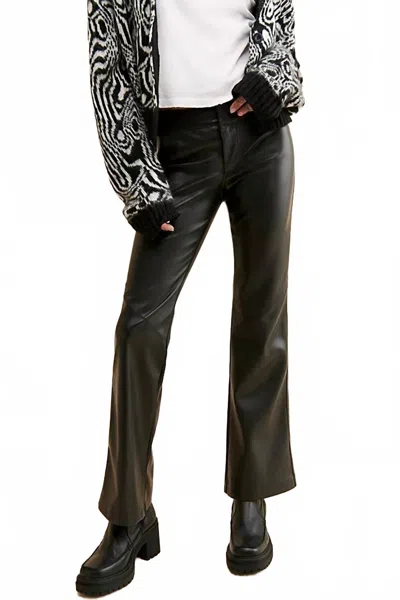 Free People Love Language Low Rise Slim Pants In Black
