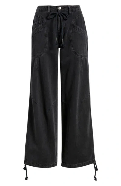 Free People Love Language Wide Leg Jeans In Black
