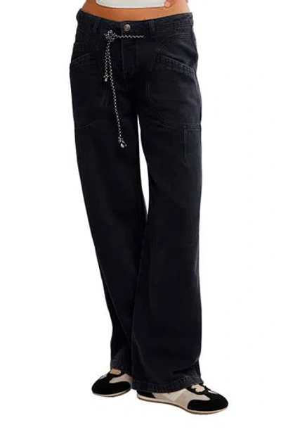 Free People Love Language Boyfriend Jeans In Hideaway In Black