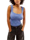Free People Love Letter Camisole Top In Blue