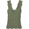 Free People Love Letter Floral Knit Camisole In Green