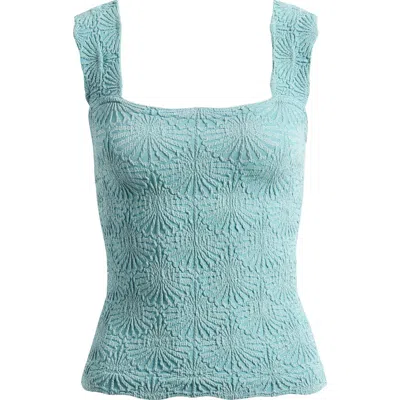 Free People Love Letter Floral Knit Camisole In Blue