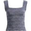 Free People Love Letter Floral Knit Camisole In Gray
