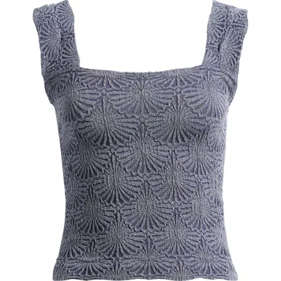 Free People Love Letter Floral Knit Camisole In Gray