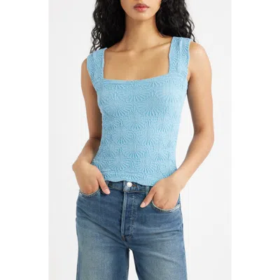 Free People Love Letter Floral Knit Camisole In Blue