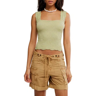 Free People Love Letter Floral Knit Camisole In Brown