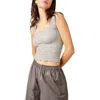 Free People Love Letter Floral Knit Camisole In Gray