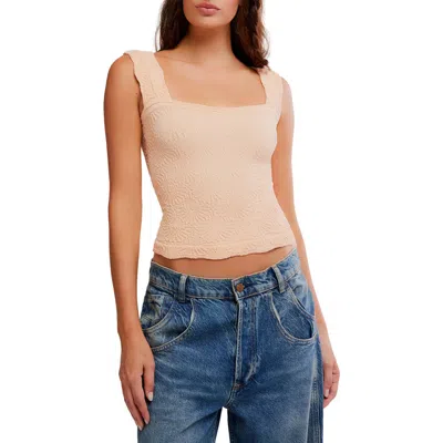 Free People Love Letter Floral Knit Camisole In Neutral