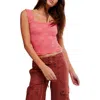 Free People Love Letter Floral Knit Camisole In Pink