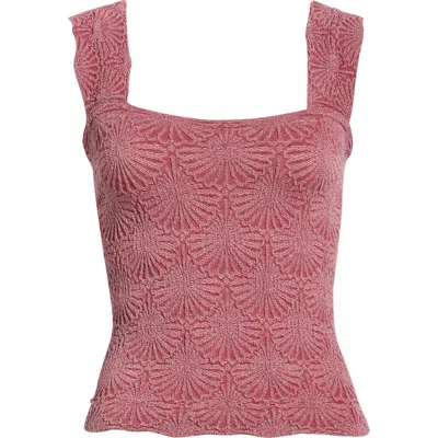 Free People Love Letter Floral Knit Camisole In Pink