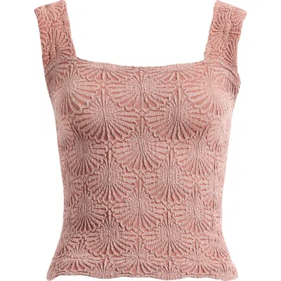 Free People Love Letter Floral Knit Camisole In Pink