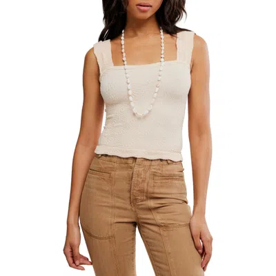 Free People Love Letter Floral Knit Camisole In White