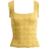 Free People Love Letter Floral Knit Camisole In Yellow