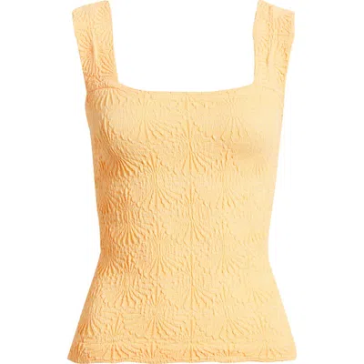 Free People Love Letter Floral Knit Camisole In Yellow