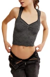 Free People Love Letter Floral Smocked Top In Black