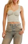 Free People Love Letter Floral Smocked Top In Pale Aqua