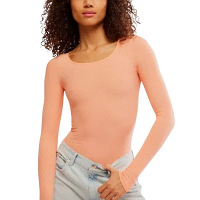 Free People Love Letter Long Sleeve Top In Candied Melon