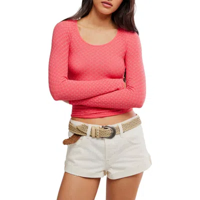 Free People Love Letter Long Sleeve Top In Pink