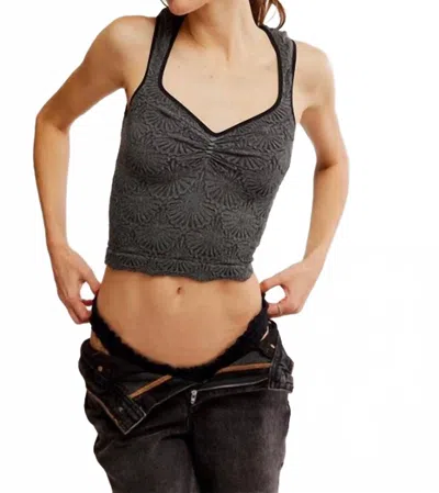 Free People Love Letter Sweetheart Cami Top In Noir In Gray